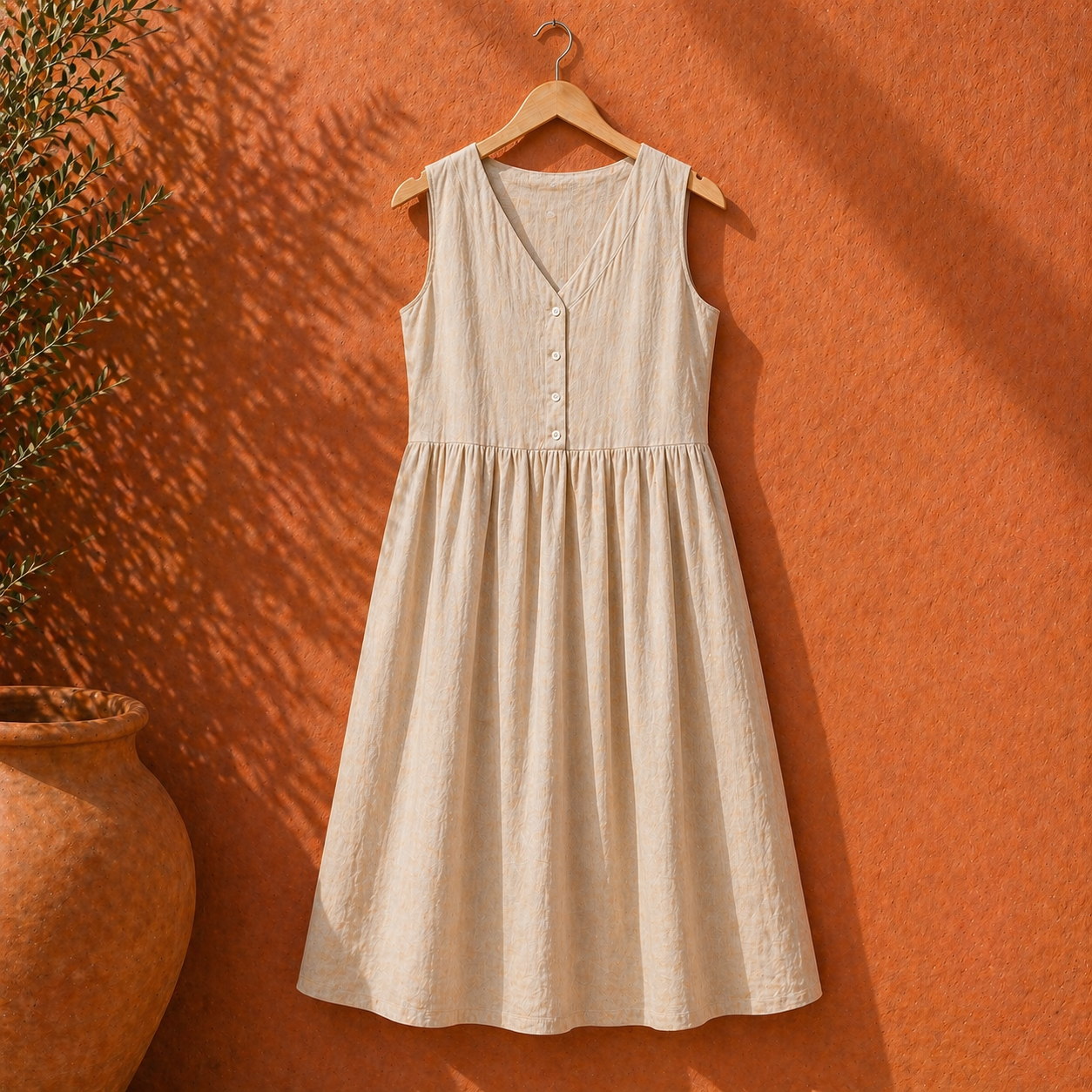 Siena Linen Button Midi Dress