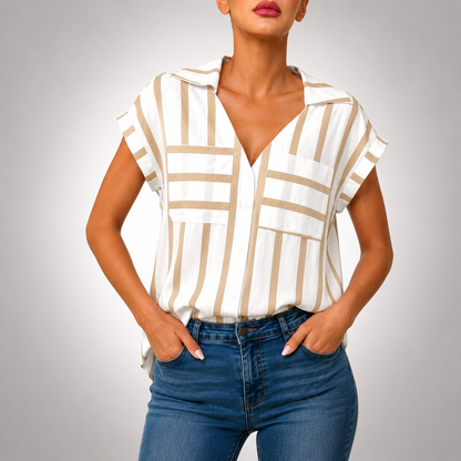 Sienna Striped V-Neck Blouse