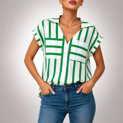 Sienna Striped V-Neck Blouse