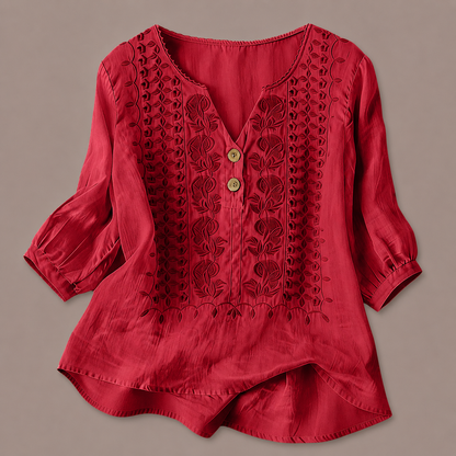 Adelina Cotton Linen Blouse