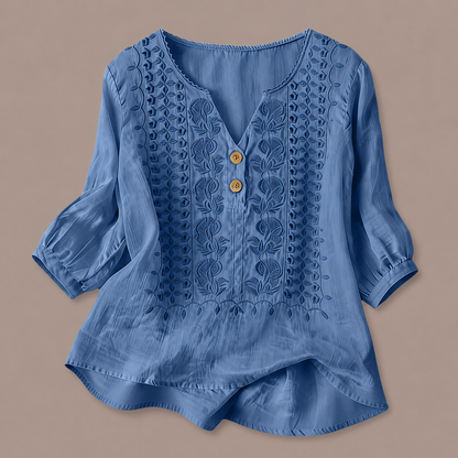 Adelina Cotton Linen Blouse