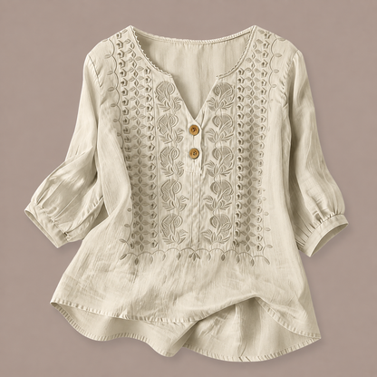 Adelina Cotton Linen Blouse