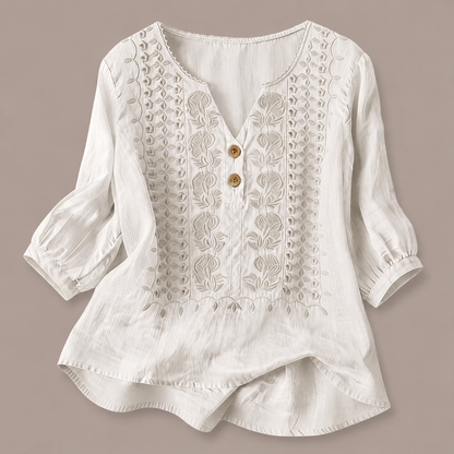 Adelina Cotton Linen Blouse