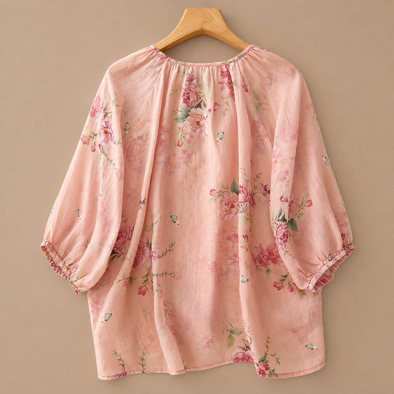 Lillian Floral Cotton Linen Blouse