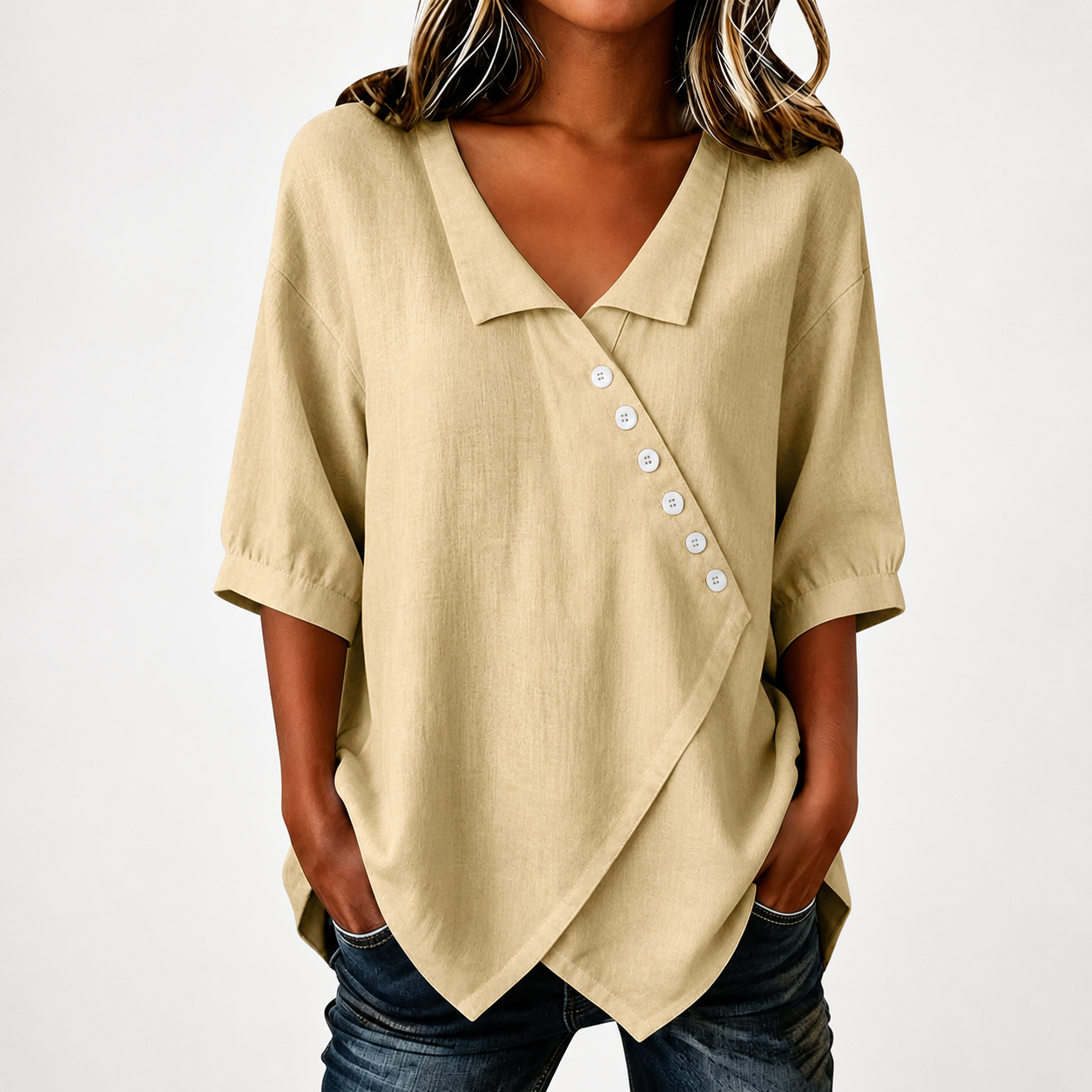 Audrey Cotton Linen Blouse