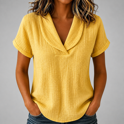 Corinne Cotton Linen Blouse