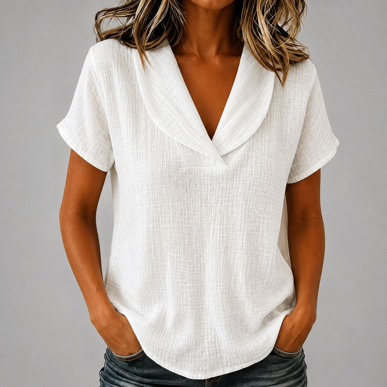Corinne Cotton Linen Blouse
