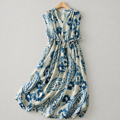 Marcella Cotton Linen Midi Dress
