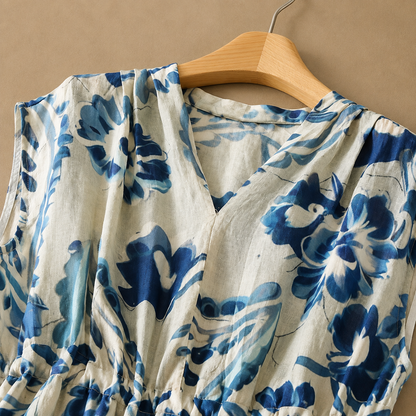 Marcella Cotton Linen Midi Dress