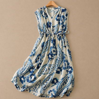 Marcella Cotton Linen Midi Dress