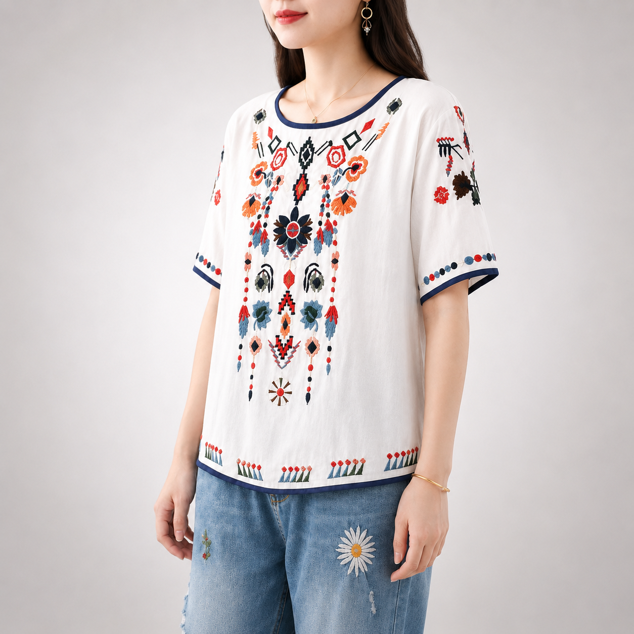 Melina Cotton Linen Blouse