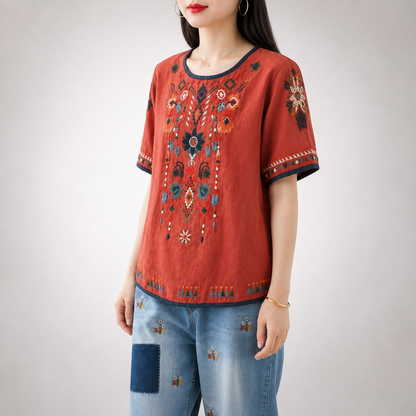 Melina Cotton Linen Blouse