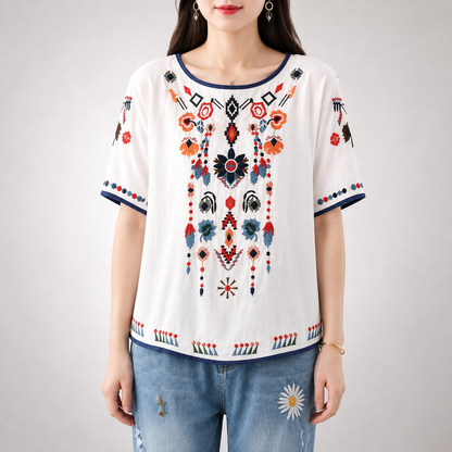 Melina Cotton Linen Blouse