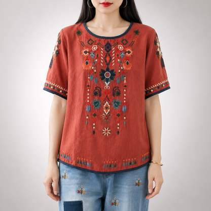 Melina Cotton Linen Blouse