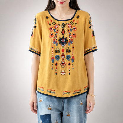 Melina Cotton Linen Blouse