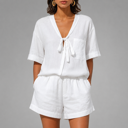 Sorella Linen Tie-Front Set