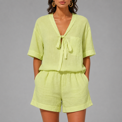 Sorella Linen Tie-Front Set