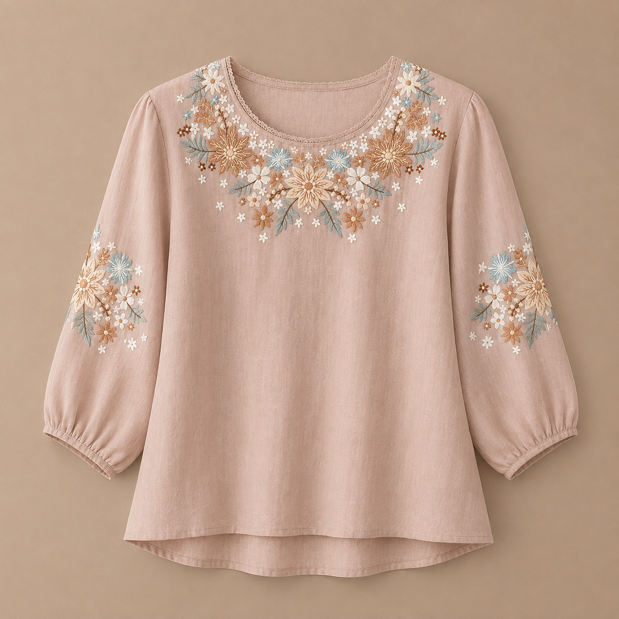 Liora Floral Cotton Linen Blouse