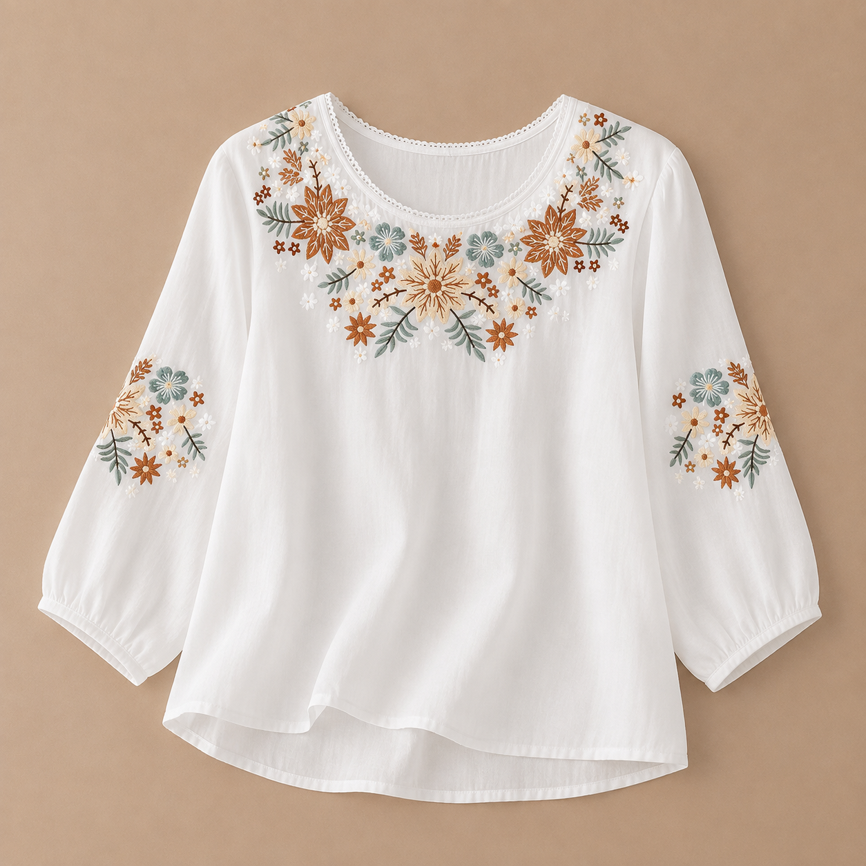 Liora Floral Cotton Linen Blouse
