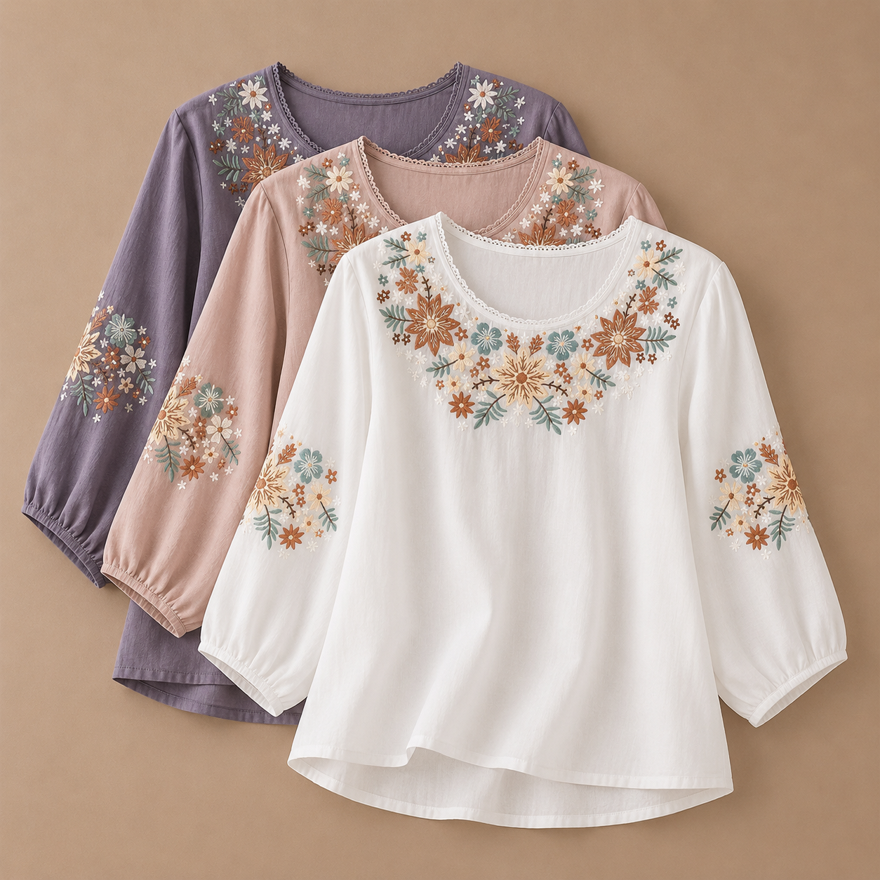 Liora Floral Cotton Linen Blouse