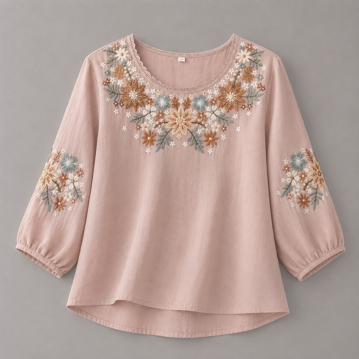 Liora Floral Cotton Linen Blouse