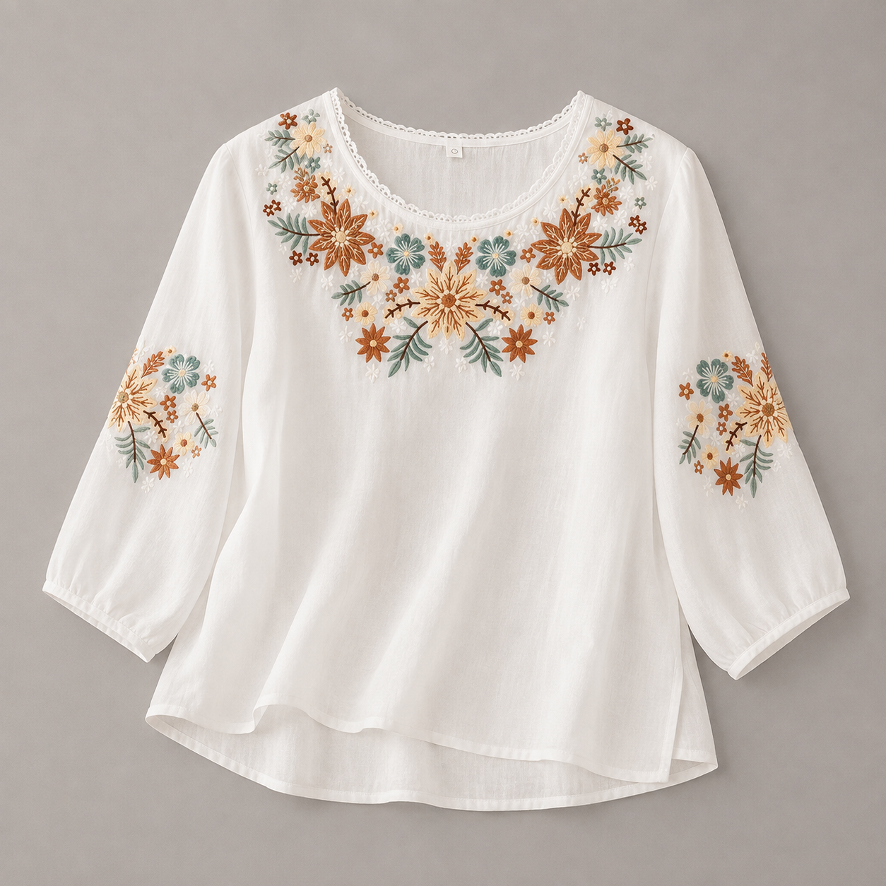 Liora Floral Cotton Linen Blouse