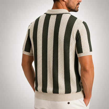Gianni Striped Knit Polo