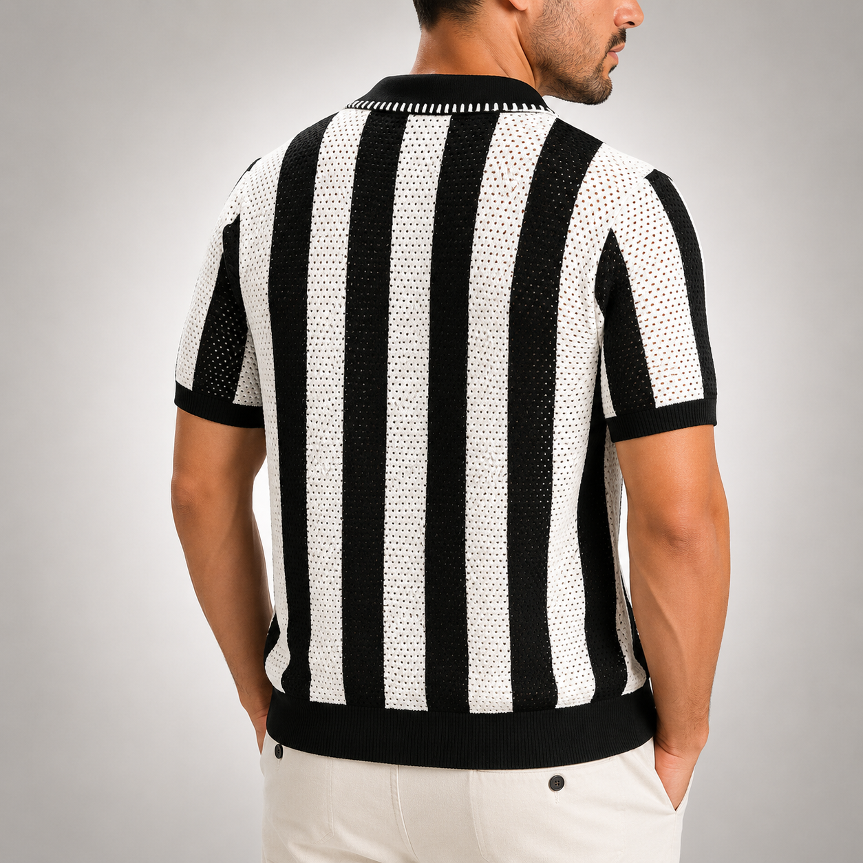 Gianni Striped Knit Polo