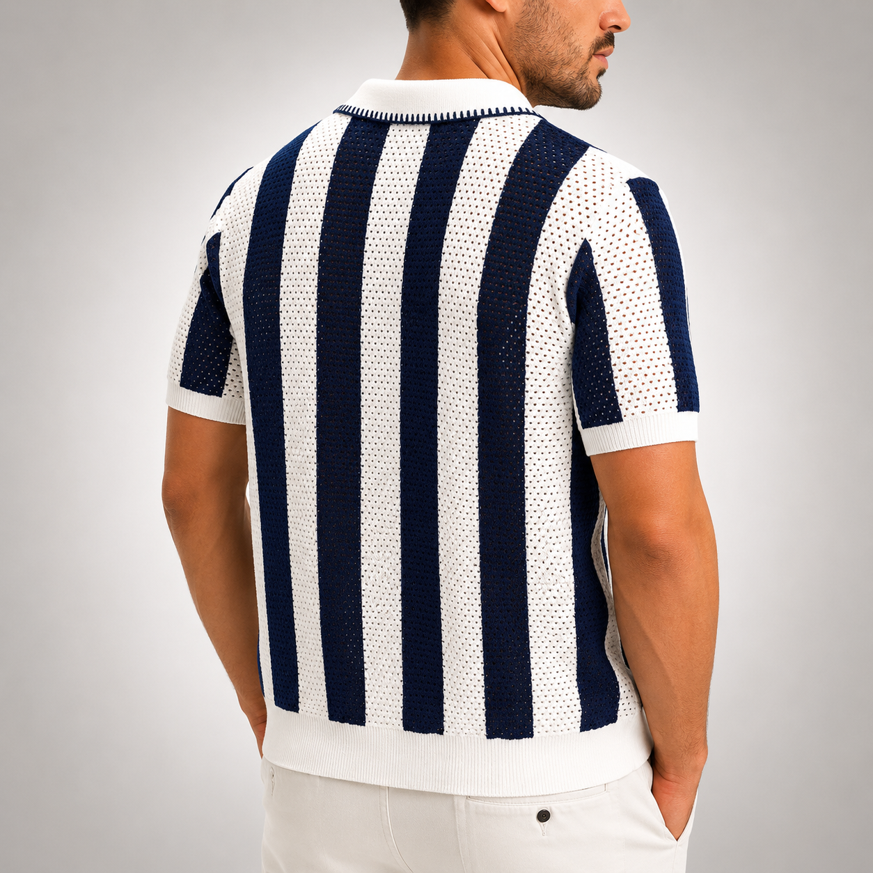 Gianni Striped Knit Polo
