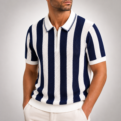 Gianni Striped Knit Polo