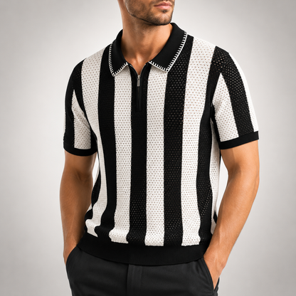 Gianni Striped Knit Polo