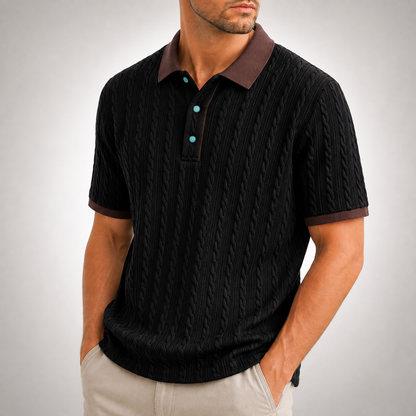 Matteo Cable Knit Polo