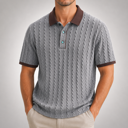 Matteo Cable Knit Polo