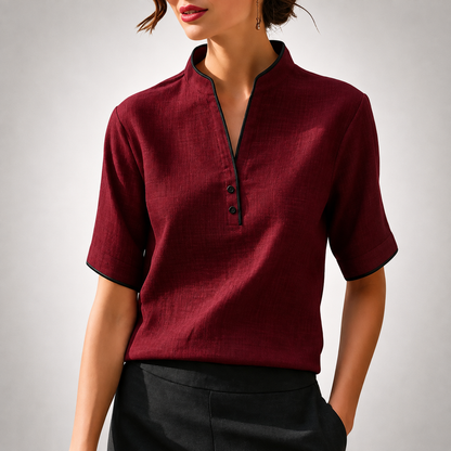Aurelia Contrast Trim Blouse