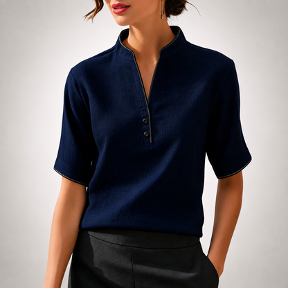 Aurelia Contrast Trim Blouse