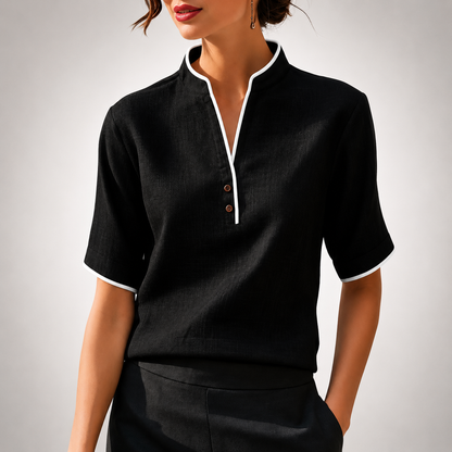 Aurelia Contrast Trim Blouse
