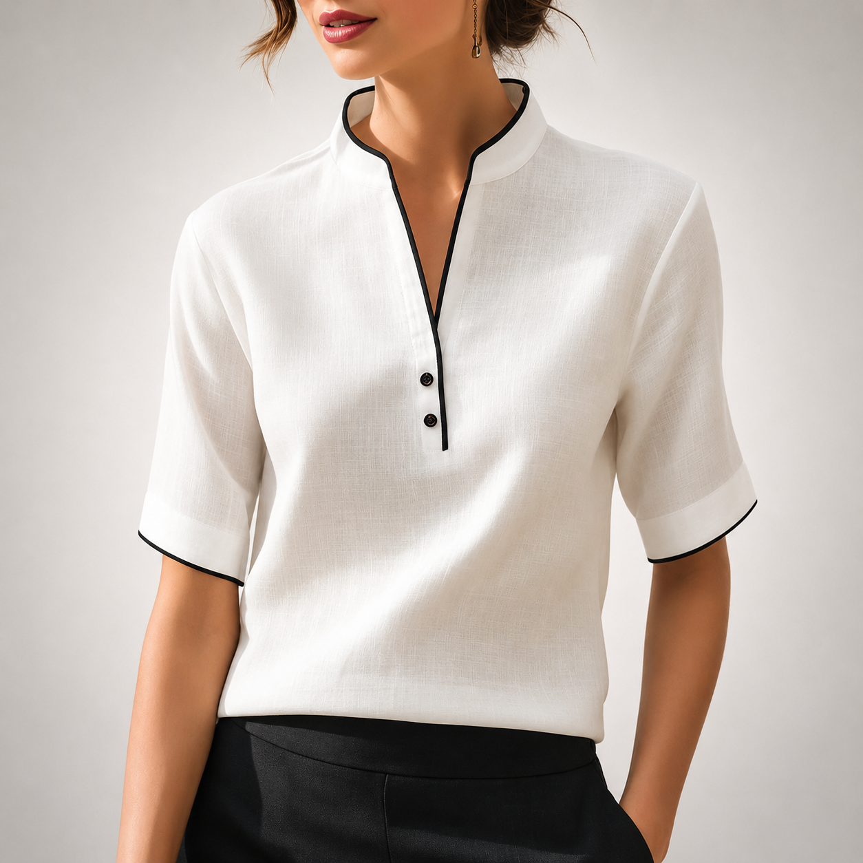 Aurelia Contrast Trim Blouse