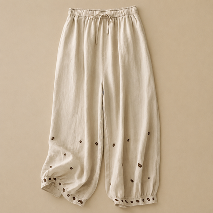 Aurelia Floral Linen Pants