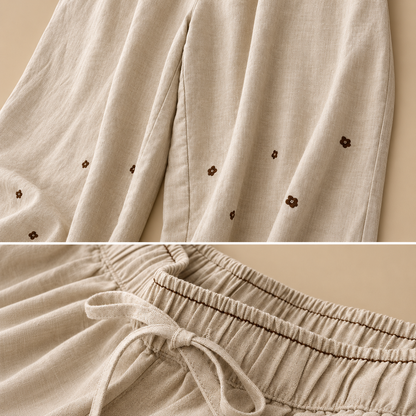 Aurelia Floral Linen Pants