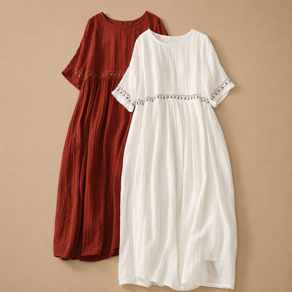 Soleia Cotton Linen Midi Dress