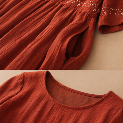 Soleia Cotton Linen Midi Dress
