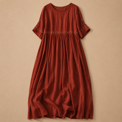 Soleia Cotton Linen Midi Dress