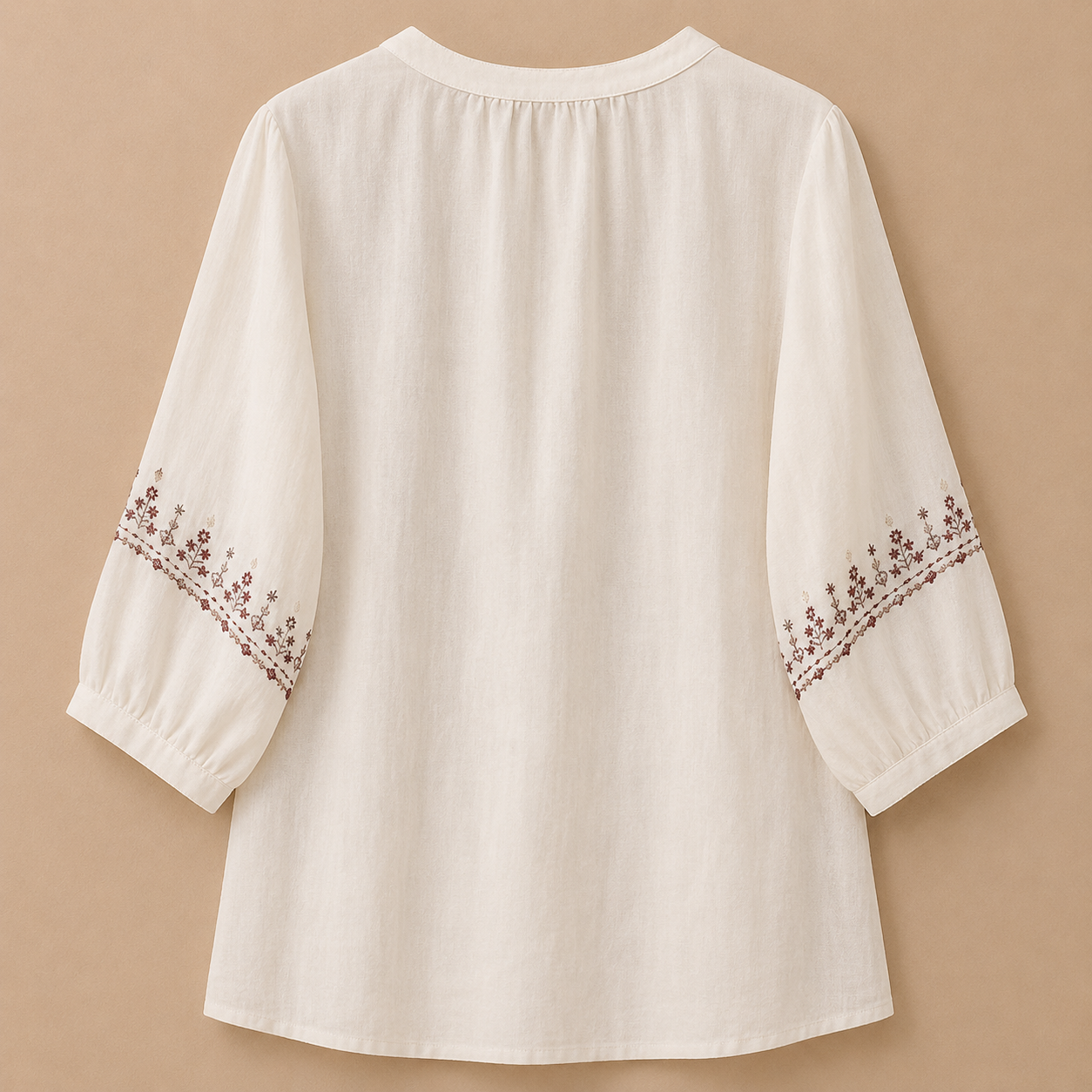 Lisette Embroidered Cotton Linen Blouse