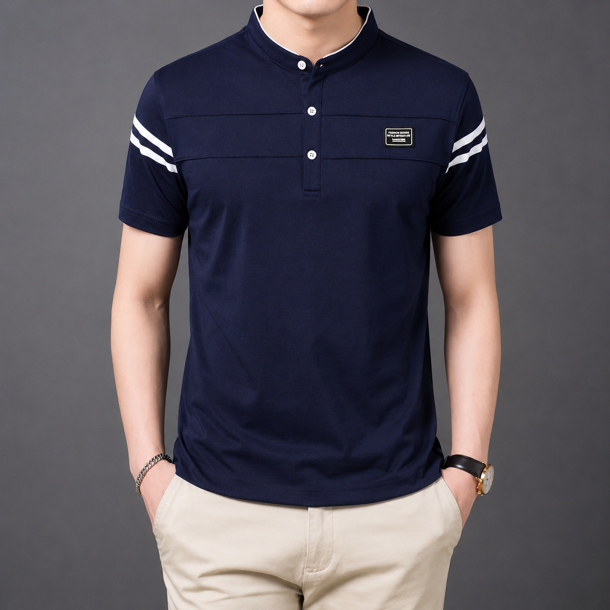 Alden Stand Collar Polo