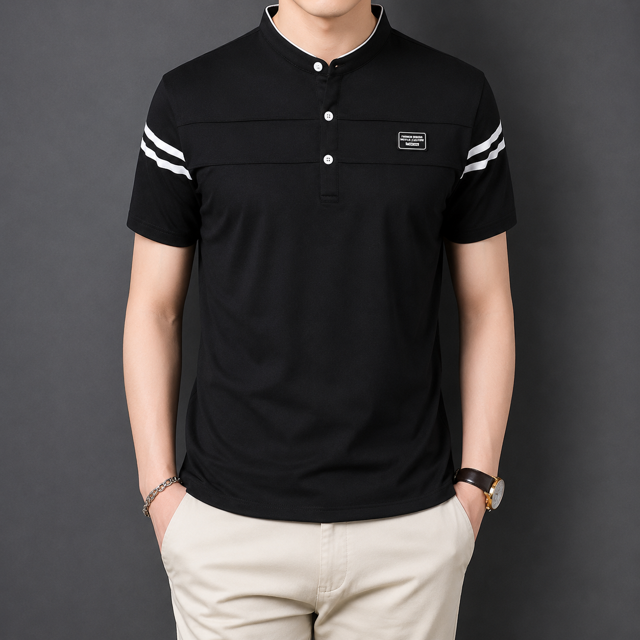 Alden Stand Collar Polo