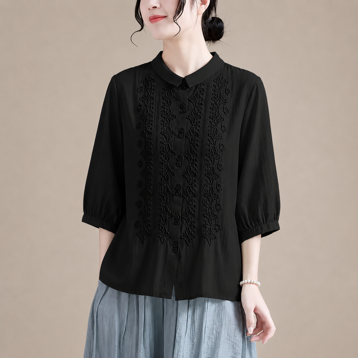 Corinne Cotton Linen Blouse