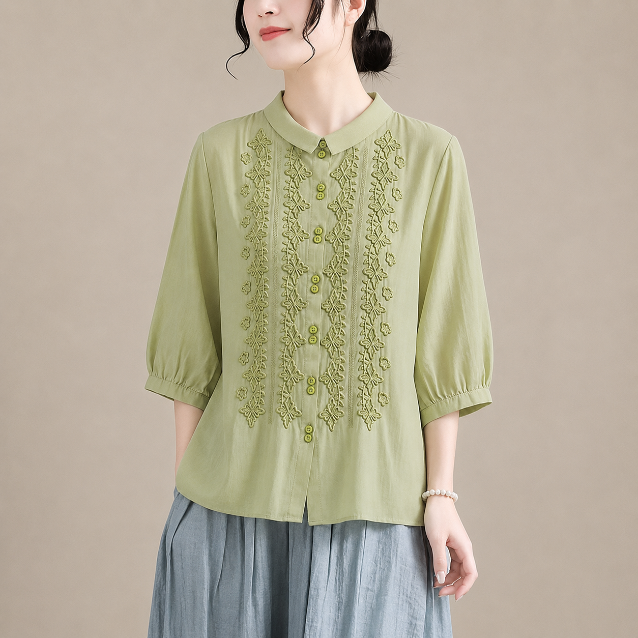 Corinne Cotton Linen Blouse