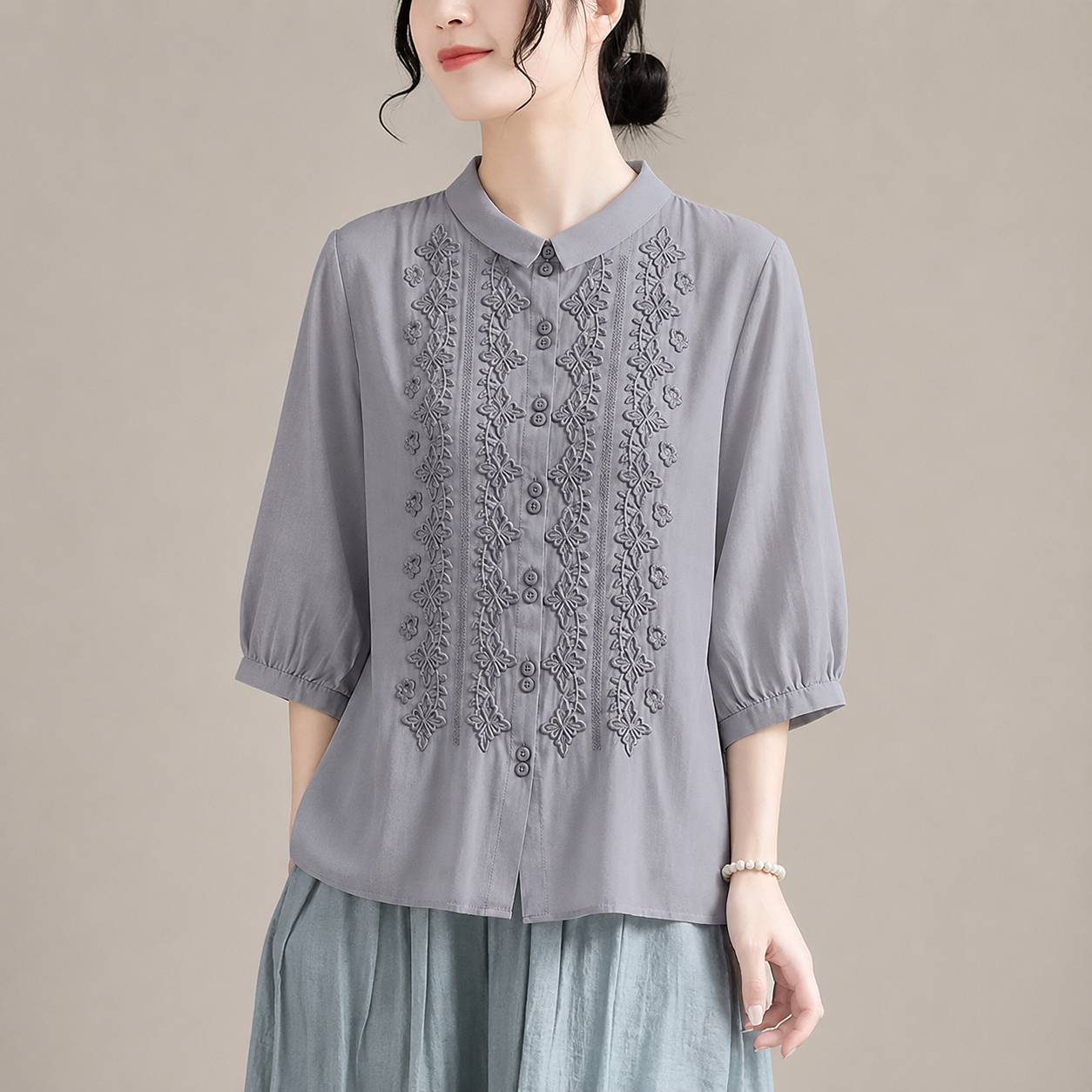 Corinne Cotton Linen Blouse