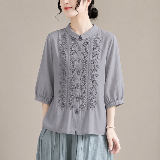 Corinne Cotton Linen Blouse