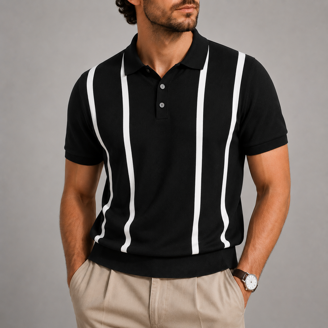 Remington Stripe Knit Polo